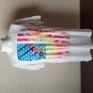 Hybrid Apparel Stylized American Flag 100% Cotton T-shirt, L